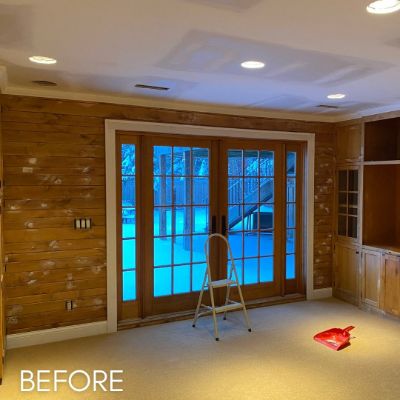 Cabinet Refinishing, before by M. Carlson Painting