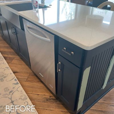 Cabinet Refinishing, before by M. Carlson Painting