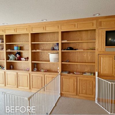 Cabinet Refinishing, before by M. Carlson Painting