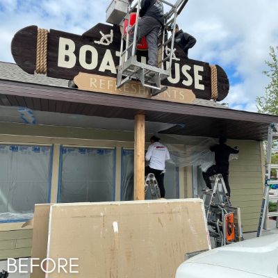 Commercial Painting, before by M. Carlson Painting