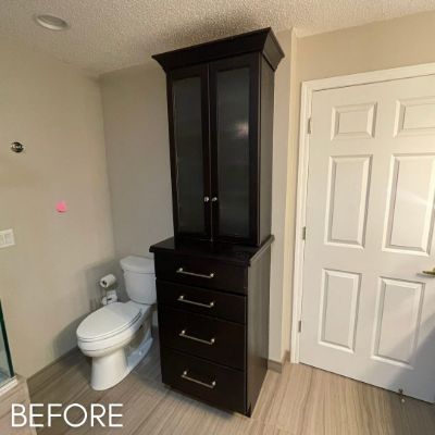 Cabinet Refinishing, before by M. Carlson Painting