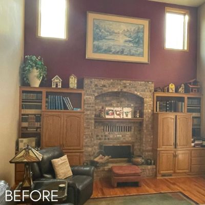Cabinet Refinishing, before by M. Carlson Painting